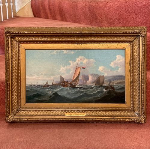 J. Mundell (Fl. 1850-70): A Good Framed Marine Oil Painting on Canvas