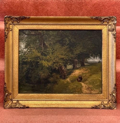 Frederick Richard Lee, Ra (1798-1879): Framed Oil on Board - Devon Woodland Scene