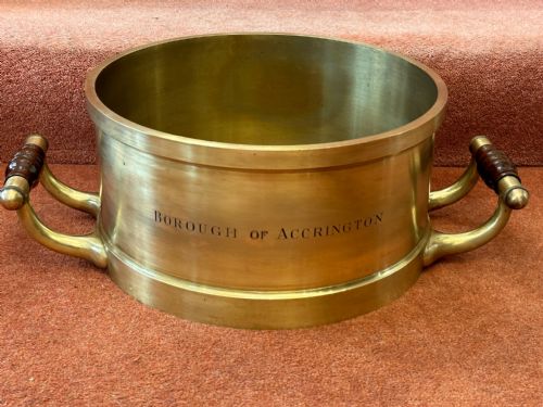 fig 1. Solid bronze Half-Bushel imperial measure for the Borough of Accrington, Lancashire, c.1932