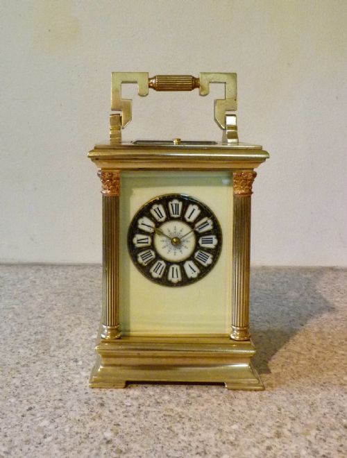 A Good Decorative French Repeating Carriage Clock
