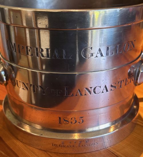 fig 1. 'Imperial Gallon' polished bronze measure by De Graves of London, 1835