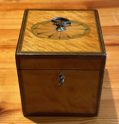 Georgian Satinwood Cube Tea Caddy