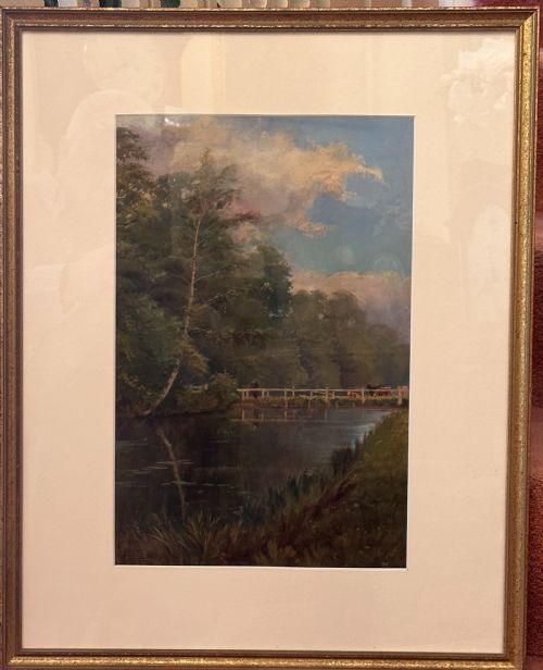 William Josiah Redworth (B.1873): Framed & Glazed Oil Painting on Canvas - ‘The Moat – Ditton Park’
