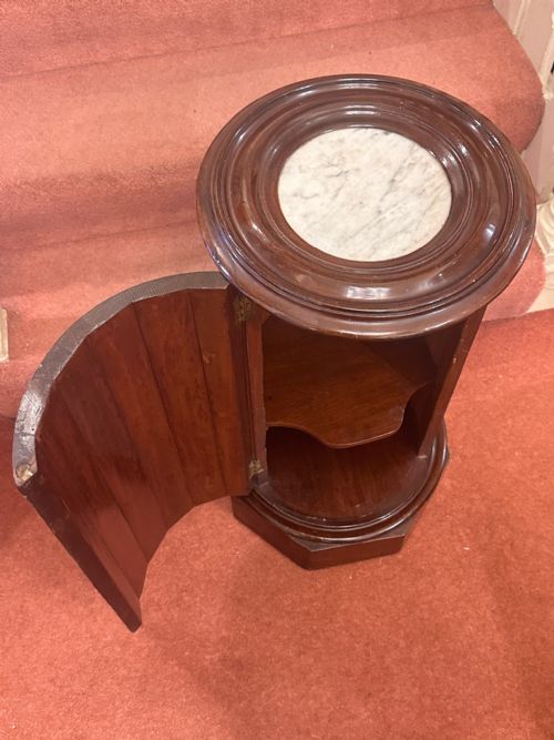 REGENCY PERIOD FLAMEMAHOGANY CYLINDRICAL BEDSIDE CUPBOARD - ADDITIONAL PHOTO 1