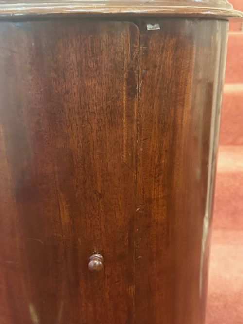 REGENCY PERIOD FLAMEMAHOGANY CYLINDRICAL BEDSIDE CUPBOARD - ADDITIONAL PHOTO 4