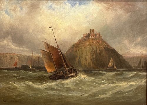 fig 1. George F. GREGORY (1849-1938) Gilt framed marine Oil Painting on canvas (signed & dated 1900)
