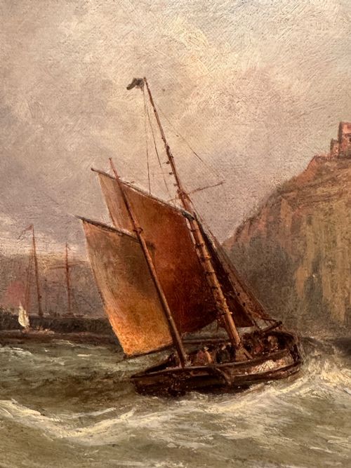 fig 2. George F. GREGORY (1849-1938) Gilt framed marine Oil Painting on canvas (signed & dated 1900)