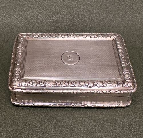 Hallmarked Rectangular Silver Snuff Box by Thomas Edwards, London, 1838