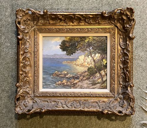 Charming Mediterranean Scene: Oil on Panel