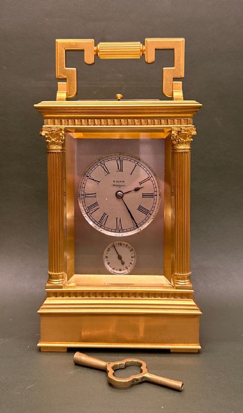 French Strike-repeating Carriage Clock Originally Retailed by Shaw of Glasgow, C.1880-1890