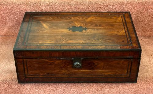 fig 2. 19th century Gentlemans Kingwood Writing Box made by Edwards of London