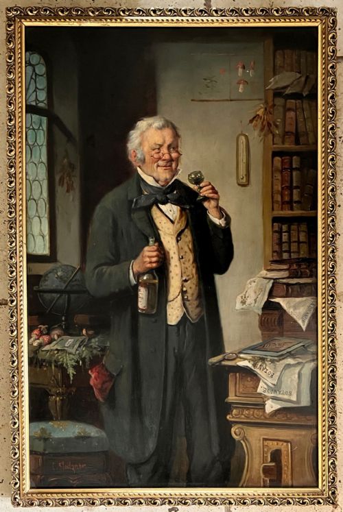"A Little Tipple": Oil Painting on Canvas