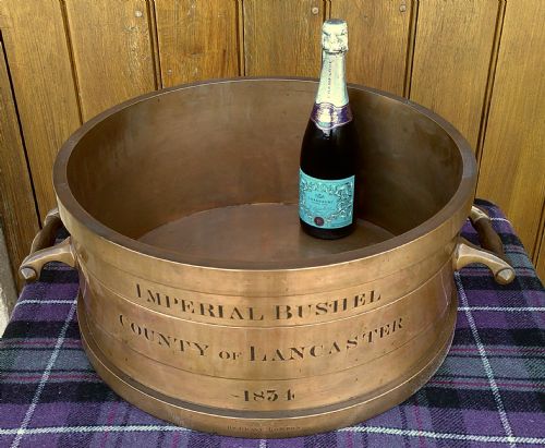 fig 1. RARE WILLIAM IV BRONZE BUSHEL MEASURE
