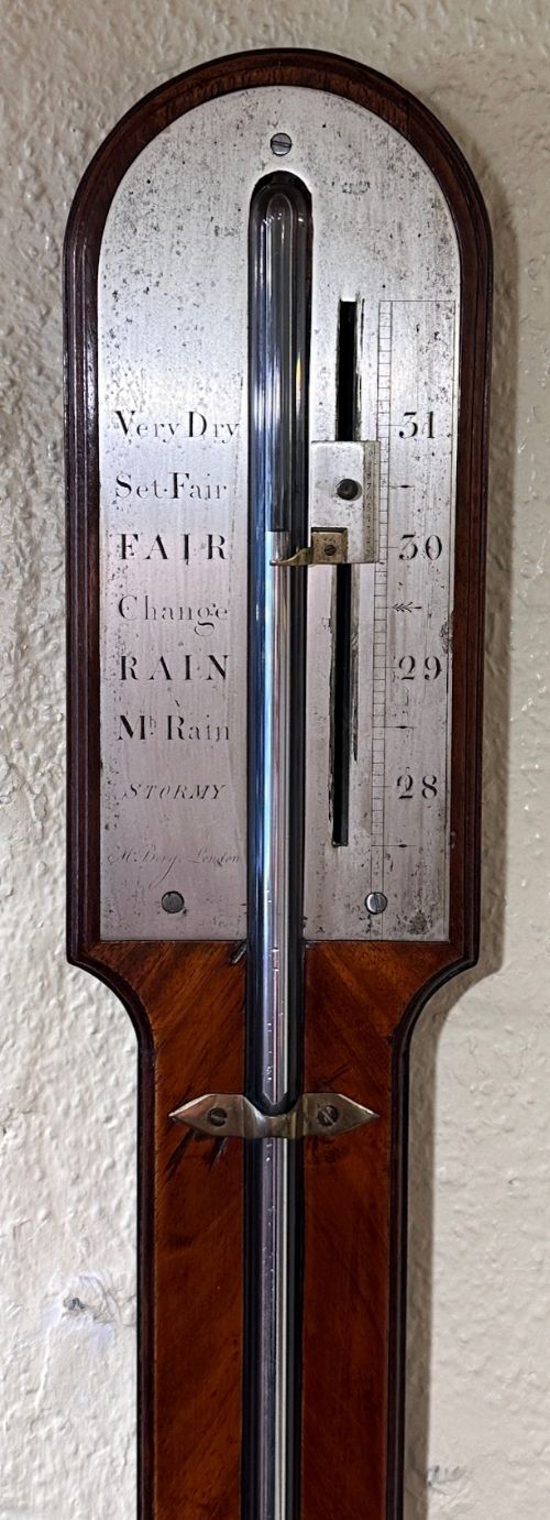 fig 1. Late 18th/early 19th century rosewood Stick Barometer by Matthew Berge, London