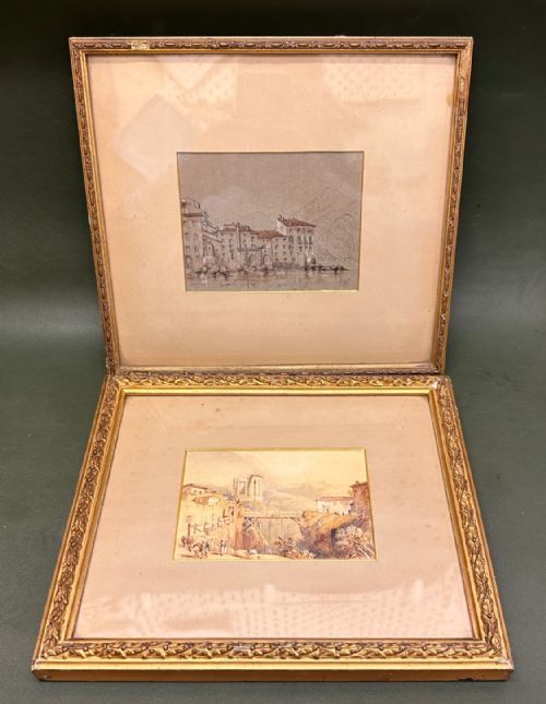 Two Framed Italian Grand Tour Watercolour Paintings (Unsigned)