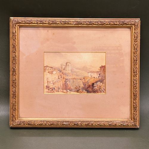 fig 1. Two framed Italian Grand Tour watercolour paintings (unsigned)