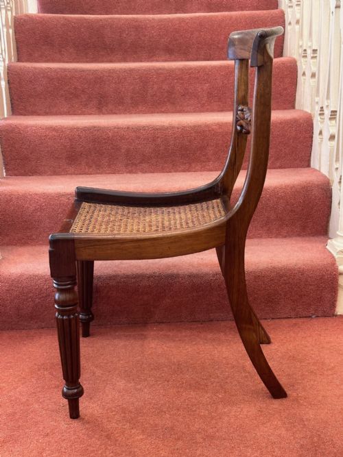GILLOWS SET OF SIX CANE SEATED SIMULATED ROSEWOOD DINING CHAIRS - ADDITIONAL PHOTO 3