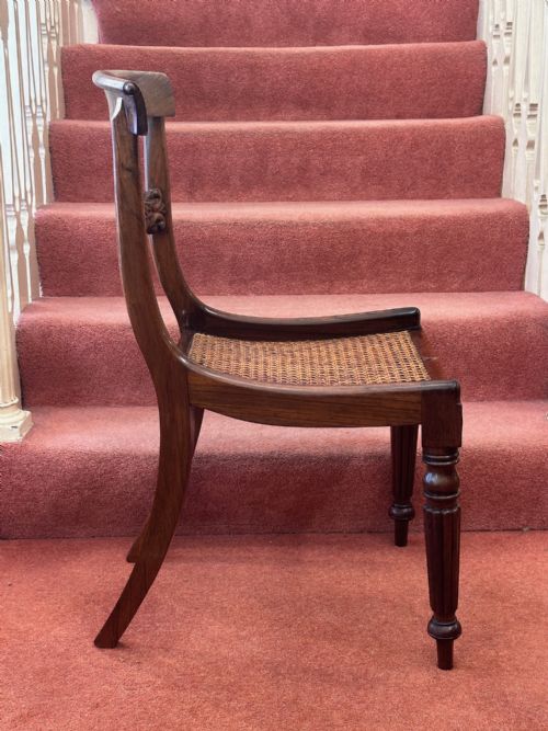 GILLOWS SET OF SIX CANE SEATED SIMULATED ROSEWOOD DINING CHAIRS - ADDITIONAL PHOTO 7