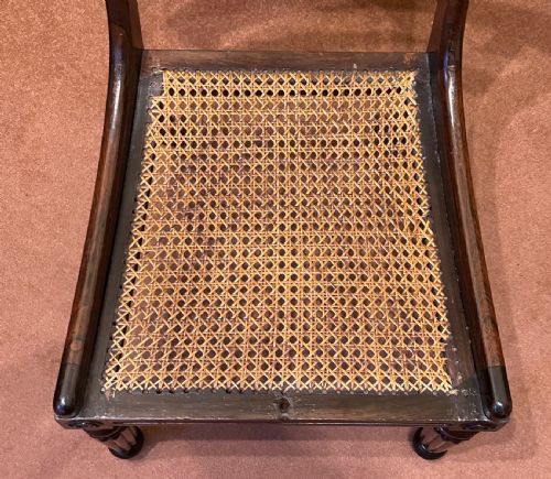 GILLOWS SET OF SIX CANE SEATED SIMULATED ROSEWOOD DINING CHAIRS - ADDITIONAL PHOTO 11