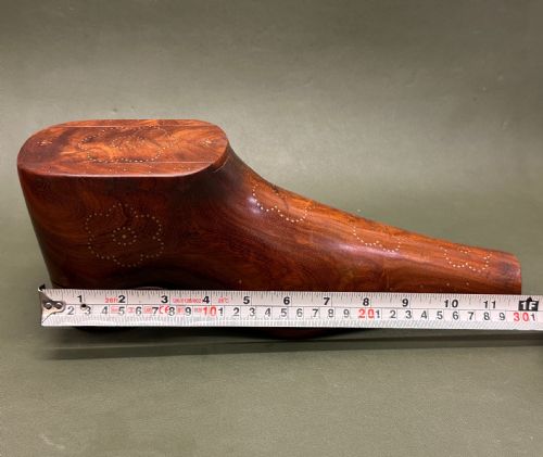 fig 1. LARGE mahogany Table Snuff Shoe - late 19th/20th century. 31 cm long