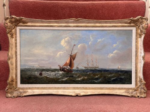 fig 1. Framed Marine Oil Painting On Canvas. John ‘Jock’ WILSON. (1774-1855)