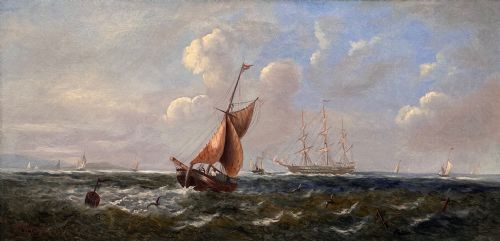 fig 2. Framed Marine Oil Painting On Canvas. John ‘Jock’ WILSON. (1774-1855)