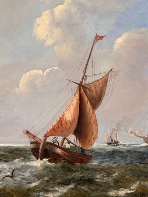 fig 3. Framed Marine Oil Painting On Canvas. John ‘Jock’ WILSON. (1774-1855)