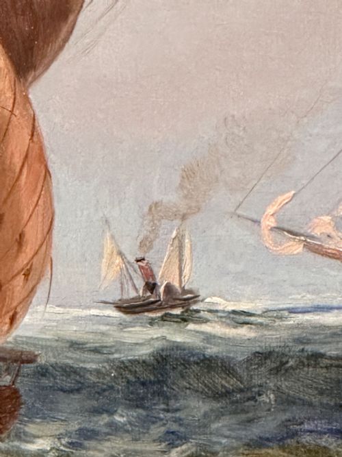 fig 4. Framed Marine Oil Painting On Canvas. John ‘Jock’ WILSON. (1774-1855)