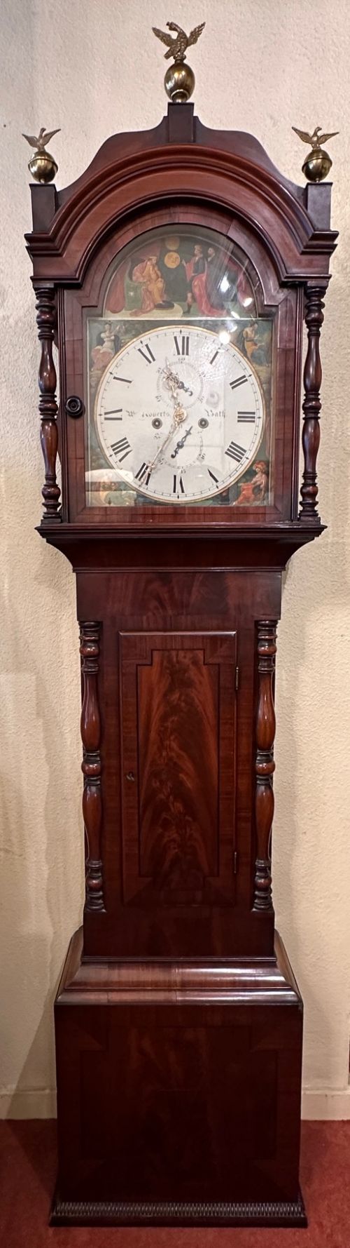 fig 1. Mid-19th Century Mahogany 8-Day Longcase Clock By William Roberts Of Bath
