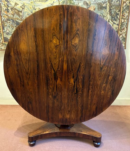 Regency Period Circular Rosewood Breakfast Table (4ft) on a Tripod Base