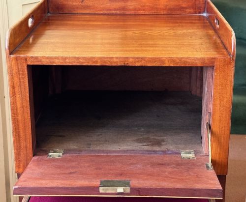 REGENCY PERIOD MAHOGANY BEDSIDE CABINET WITH A PULLOUT STEP - ADDITIONAL PHOTO 6