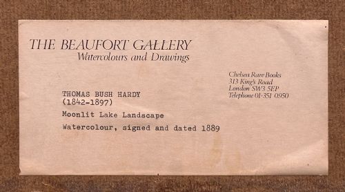 THOMAS BUSH HARDY 184297 WATERCOLOUR PAINTING MOONLIT LAKE LANDSCAPE - ADDITIONAL PHOTO 6