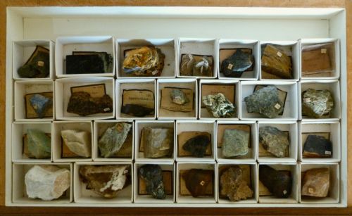 fig 1. VICTORIAN CABINET OF MINERAL SPECIMENS