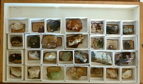 fig 2. VICTORIAN CABINET OF MINERAL SPECIMENS