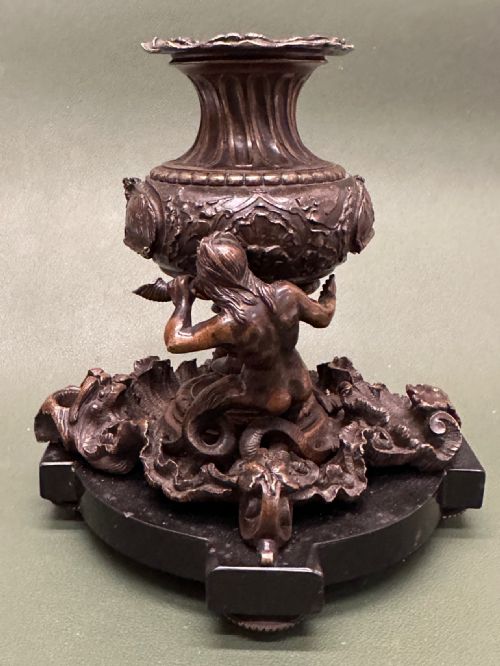 fig 1. 19th century ornate bronze candle stick