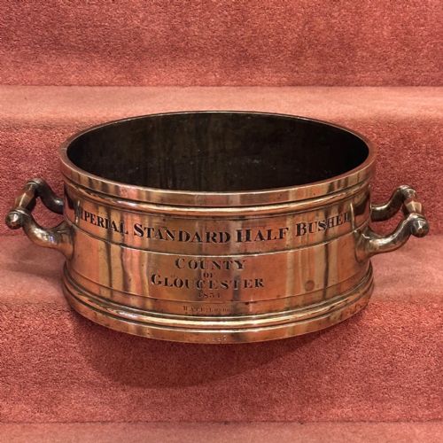 Rare 19th Century Bronze Imperial Standard Half-bushel Measure. 1834