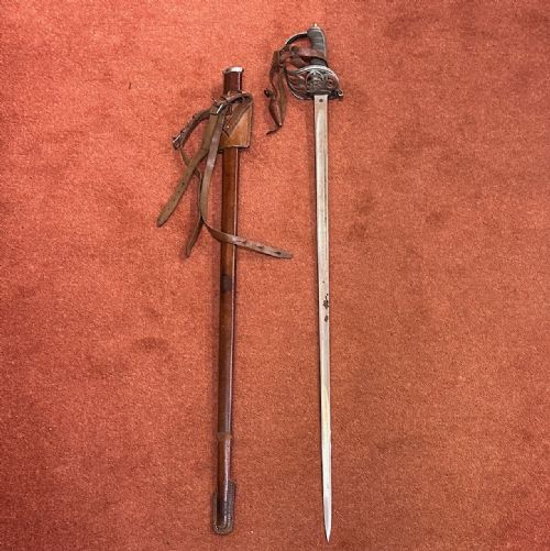 Late 19th Century Army Officers Dress Sword (And Leather Scabbard)