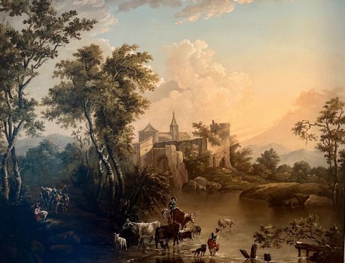 fig 1. 17th CENTURY (?) DUTCH LANDSCAPE OIL ON PANEL