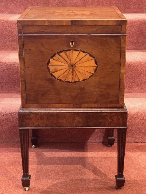 fig 1. A good George III period inlaid mahogany Wine Cellarette