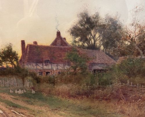fig 2. Framed Watercolour “The Restful Hour” – Henry John Sylvester STANNARD (1860-1951)
