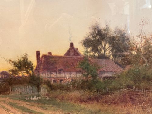 fig 3. Framed Watercolour “The Restful Hour” – Henry John Sylvester STANNARD (1860-1951)
