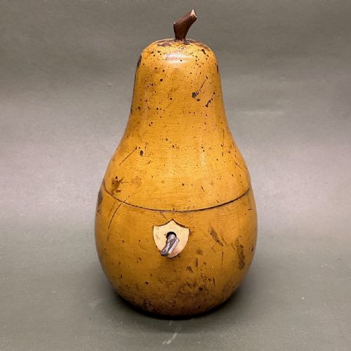 Early 20th Century English Fruitwood ‘Pear’ Style Tea Caddy