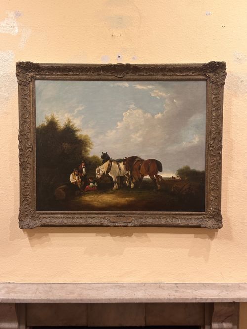 fig 1. Oil painting on canvas by William J. Shayer (fl.1825-75) “The Ploughman’s Break”