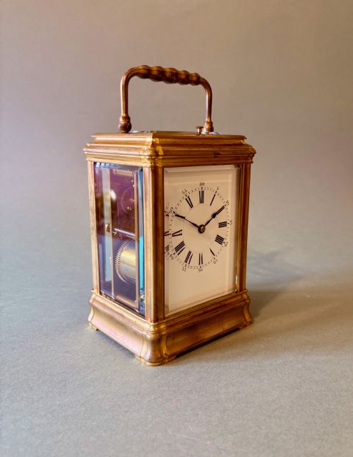 fig 1. LARGE FRENCH CARRIAGE CLOCK BY JACOT