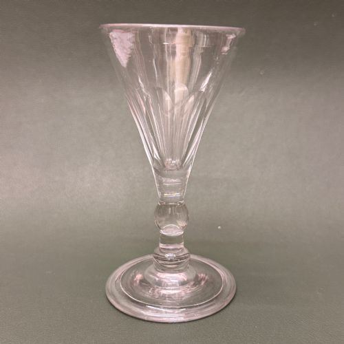 Late 18th Century Petal-moulded Gin Glass with Knop Stem