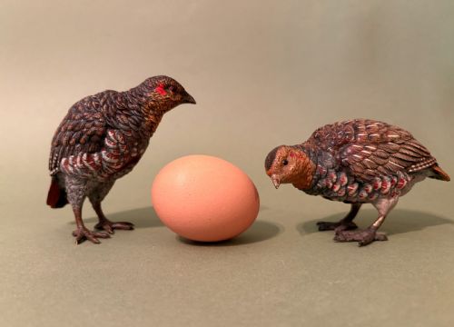 fig 1. PAIR OF AUSTRIAN COLD-PAINTED BRONZE GROUSE