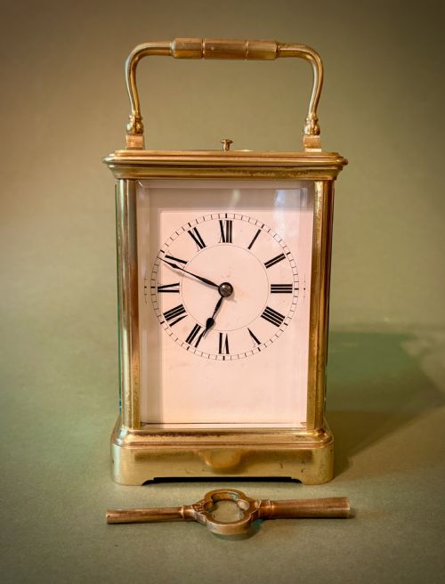 fig 1. FINE FRENCH CARRIAGE CLOCK BY HENRI JACOT