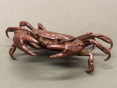 A Fine Quality and Detailed Japanese Meiji Period Patinated Bronze Crab, C.1890