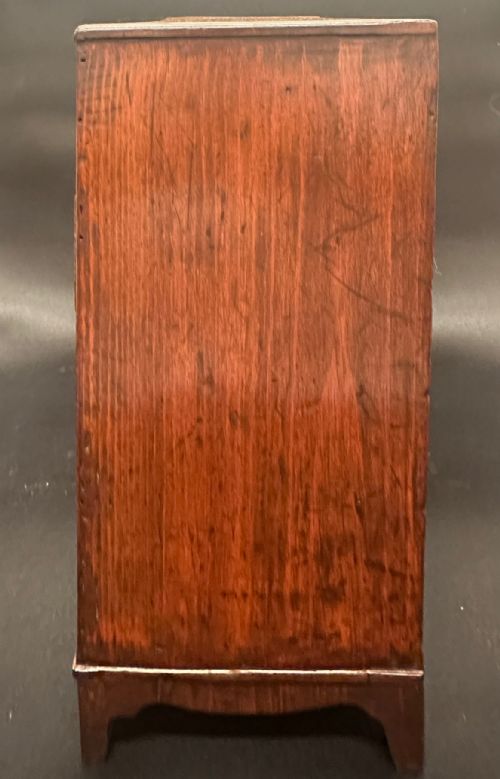 EARLY 19TH CENTURY BURR YEW MINIATURE APPRENTICE PIECE CHEST OF DRAWERS - ADDITIONAL PHOTO 7