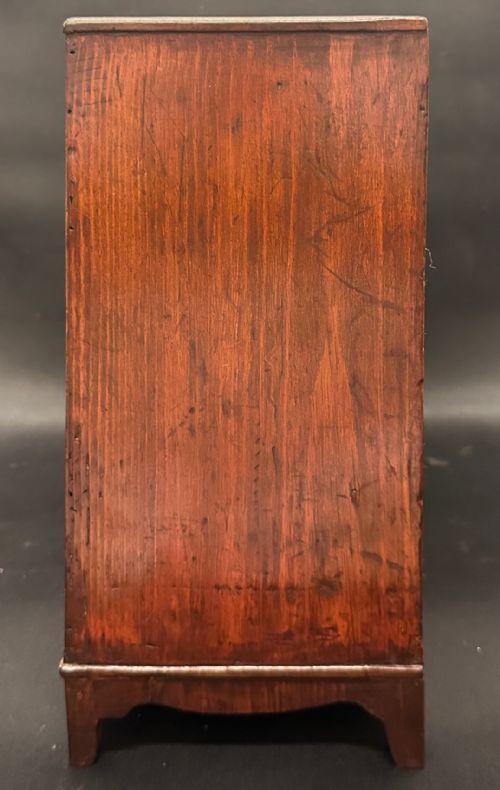 EARLY 19TH CENTURY BURR YEW MINIATURE APPRENTICE PIECE CHEST OF DRAWERS - ADDITIONAL PHOTO 8